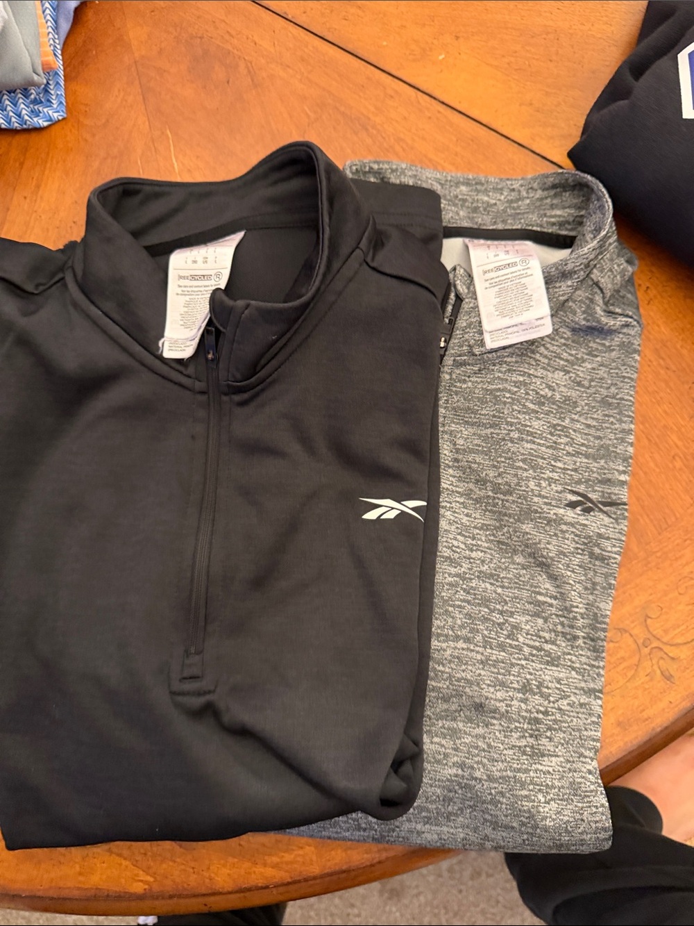 Reebok Black and Gray Athletic Half-Zip Pullover Duo